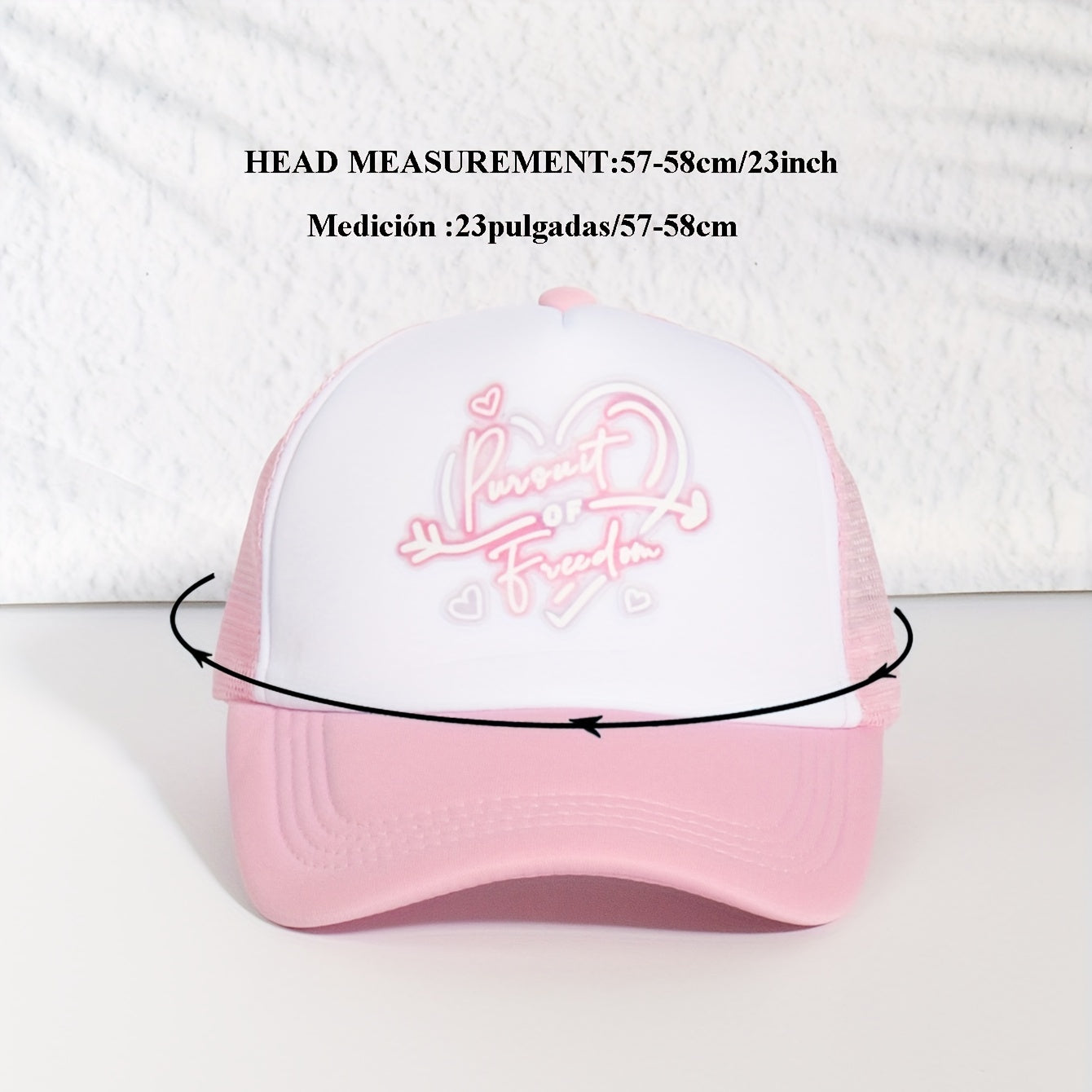 Heart Print Baseball Cap Couple Trucker Hats Lightweight Adjustable Sun Hat