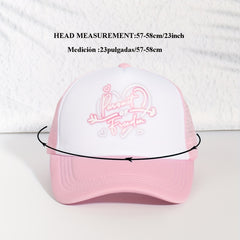 Heart Print Baseball Cap Couple Trucker Hats Lightweight Adjustable Sun Hat