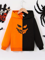 Boys' Halloween Patchwork Hoodie Sweatshirt