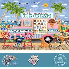 1000pcs Beach & Ice Cream Truck Jigsaw Puzzle High Complexity Skill Level