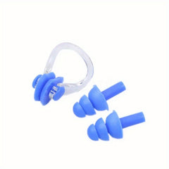 Waterproof Swimming Earplugs and Nose Clip Set for Kids and Adults
