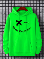 Smile & Dare Print Hoodie Men's Graphic Pullover Hooded Sweatshirt