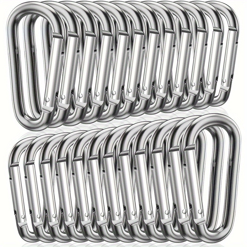 24pcs Aluminum D Ring Carabiner Keychain for Outdoor Camping Hiking
