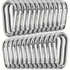 24pcs Aluminum D Ring Carabiner Keychain for Outdoor Camping Hiking