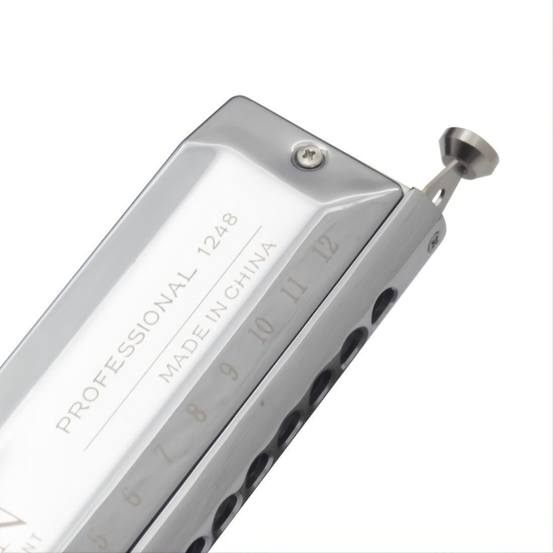 48 Tone Silver Harmonica Professional Woodwind Instrument for Music