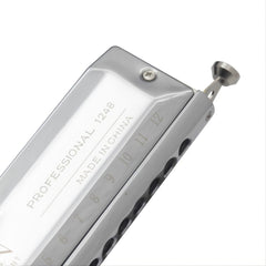 48 Tone Silver Harmonica Professional Woodwind Instrument for Music