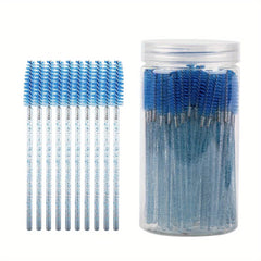 100pcs Eyelash Brushes with Container for Extensions and Makeup