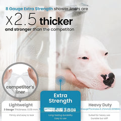 PEVA 8G Shower Curtain Liner 180x180 Clear Heavy Duty Waterproof