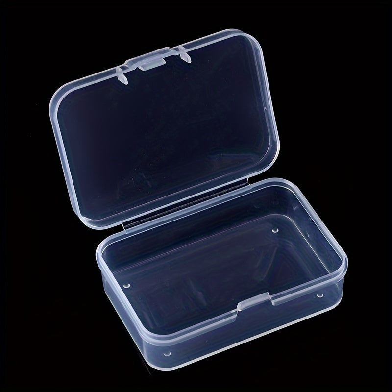 6pcs Rectangular PP Plastic Box Portable Organizer Hinged Lid Storage Box