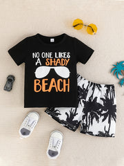 Toddler Boys Coconut Tree Print Top & Shorts Set