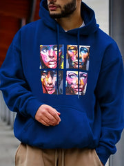 Faces Print Hoodie For Men