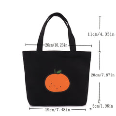 Cartoon Canvas Small Handbag Commuter Bento Bag Mommy Bag