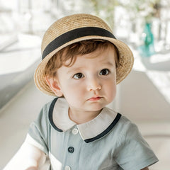Baby Sunshade Straw Fisherman Hat for Summer