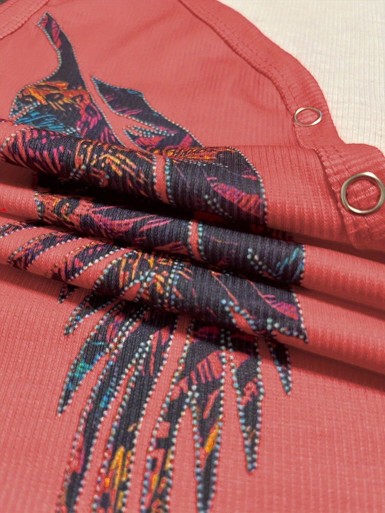 Feather Print V-Neck Tank Top Sleeveless Casual Women's Top
