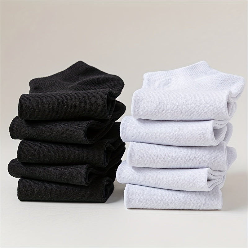 20 Pairs Solid Ankle Socks Comfy & Breathable Women's Stockings