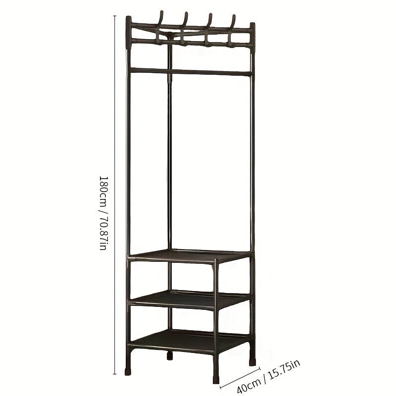 Reinforced Corner Coat Rack Foyer Shoe Rack Standing Coat Rack With Storage