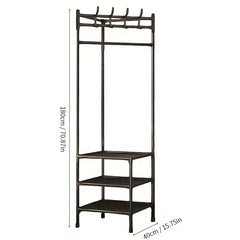 Reinforced Corner Coat Rack Foyer Shoe Rack Standing Coat Rack With Storage