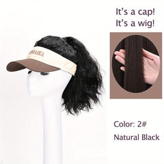 Women's Ponytail Wig Cap with Letter Embroidery Baseball Hat