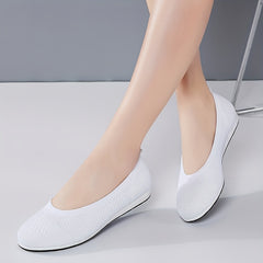 Women's Knitted Flat Shoes Comfortable Slip On Casual Walking Flats