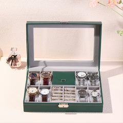 Dark Green Dust-proof Watch and Jewelry Storage Box