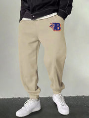 Men's B Graphic Sweatpants Casual Drawstring Joggers Outdoor