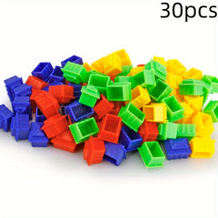 30pcs Stackable Small House Chess Game Building Toy