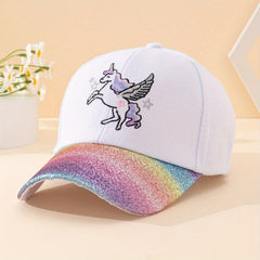 Kids Rainbow Unicorn Baseball Cap Visor