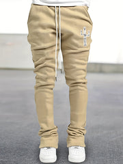 Cactus & Skeleton Pattern Flared Trousers Stretch Hip Hop Joggers