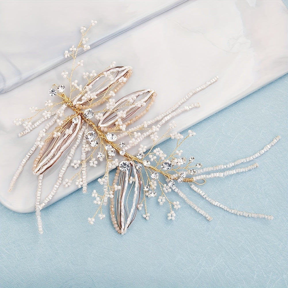 Beaded Rhinestone Wedding Hair Band Headband Bridal Hair Accessory