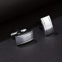 Men's Steel Curved Line French Cufflinks Shirt Suit Cufflinks