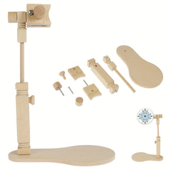 Adjustable Wooden Embroidery Hoop Stand Hands Cross Stitch Holder