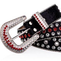 Rhinestone Punk PU Belt Western Cowboy Cowgirl Belts Jeans Pants Belt