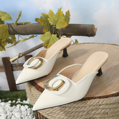 Women's Circle Buckle Slingback Sandals