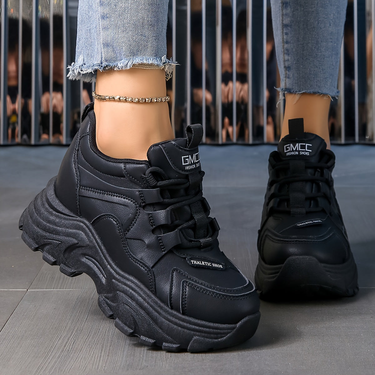 Women's Winter Height Increase Sneakers Thick Sole Warm Sports Shoes