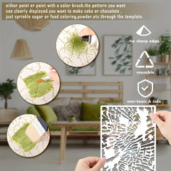 8pcs Reusable Texture Painting Stencil Crocodile Parquet Cross Section