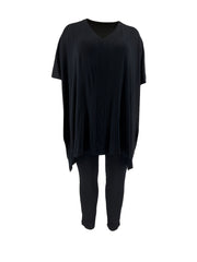 Solid Longline Tee & High Waist Legging Set Plus Size