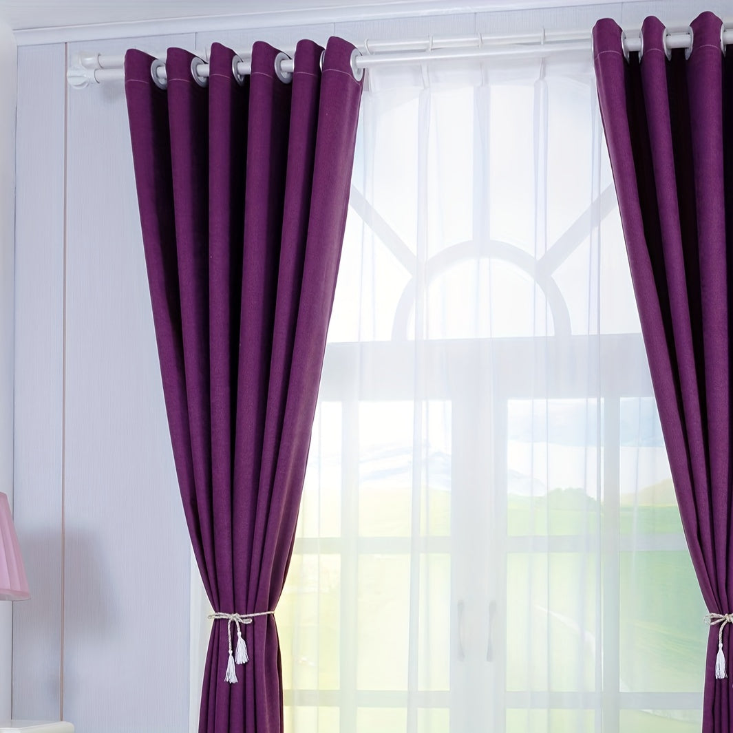 Soft Fabric Solid Curtain Home Decor Bedroom Living Room Comfortable Curtains