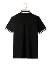 Men's Shield Print Shirt Casual Stretch Button Up Short Sleeve Tee