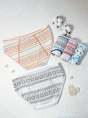 5pcs Butterfly & Geometric Print Period Panties Women's Lingerie & Underwear