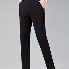 Men's Formal Solid Stretch Dress Pants Business Wear Spring Summer