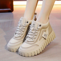 Women's Platform Lace-Up Board Shoes
