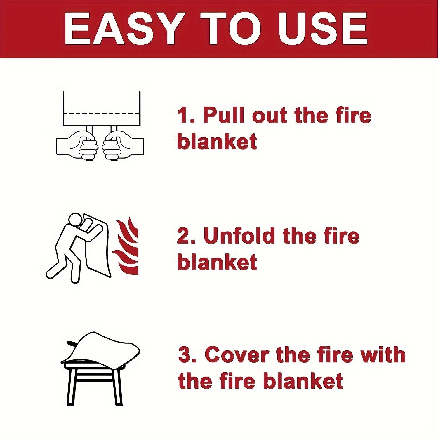 Fire Blanket Large 149 35x149 Hooks & Gloves Emergency Flame Retardant Blanket