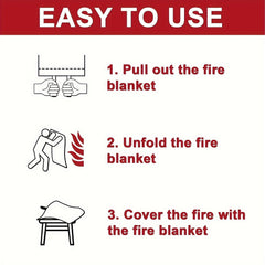 Fire Blanket Large 149 35x149 Hooks & Gloves Emergency Flame Retardant Blanket