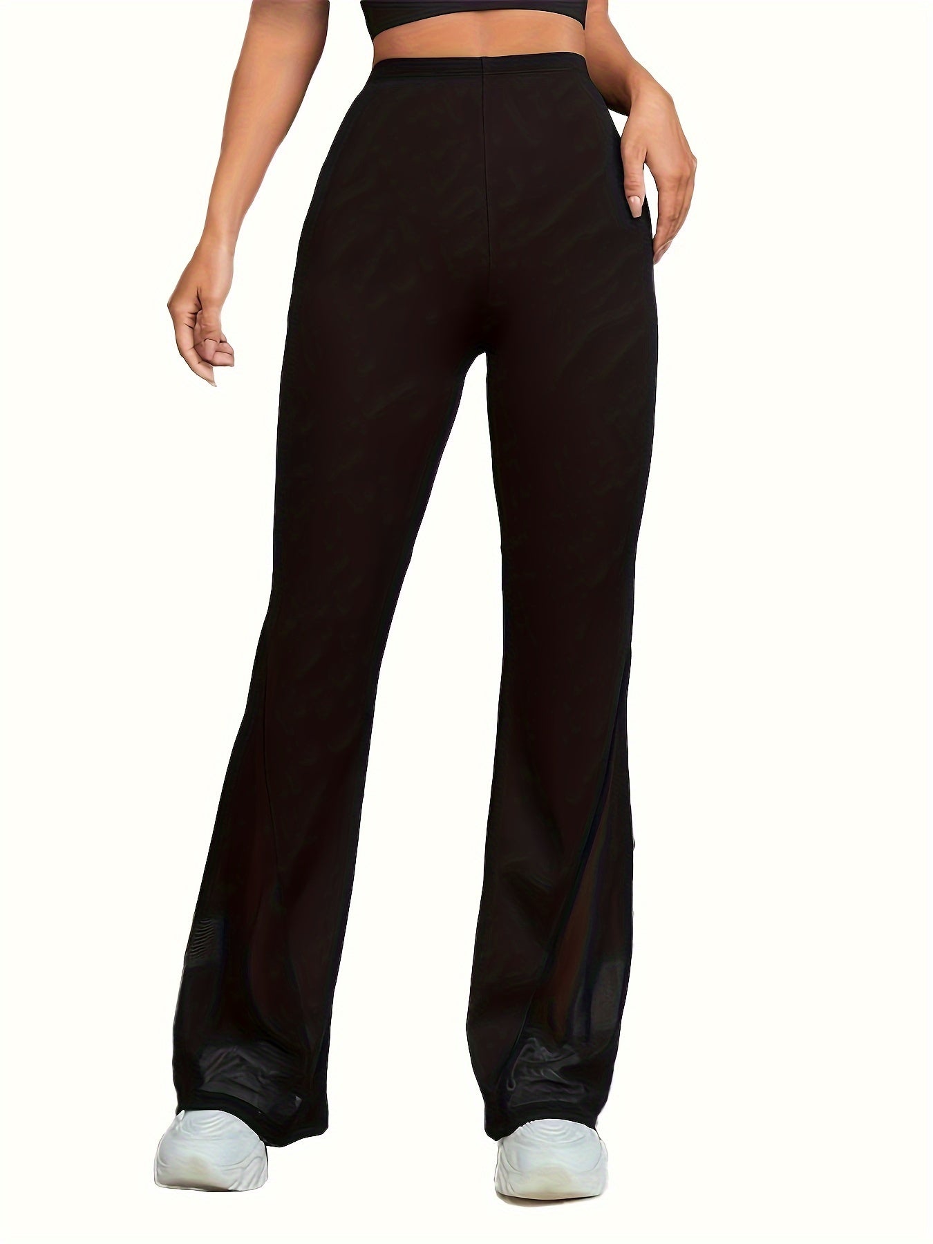 Mesh Stitching Yoga Flare Pants Fitness Butt Lifting Bootcut