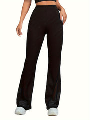 Mesh Stitching Yoga Flare Pants Fitness Butt Lifting Bootcut