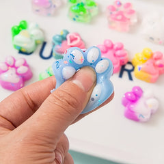Cat Paw Squishy Toy Soft Animal Claw Glittery Confetti Hand Toy