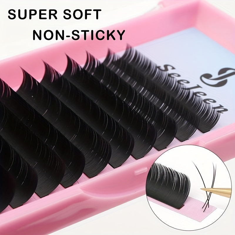 SeeJeen Ellipse Flat EyeLash Extensions Mix 8 16mm C D Curl Matt Mega Volume