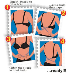 Women's Deep V Neck Backless 2 Button Cross Strap Bra Tube Backless Strap