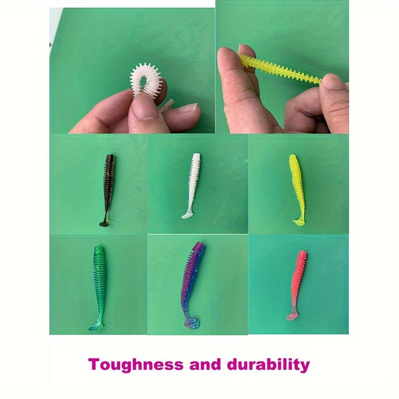 10pcs T tail Soft Bait Soft Worm For Lead Head Hook Bionic Maggot