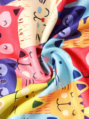 Toddler Girls Cat Graphic Princess Dress For Party Summer Clothes